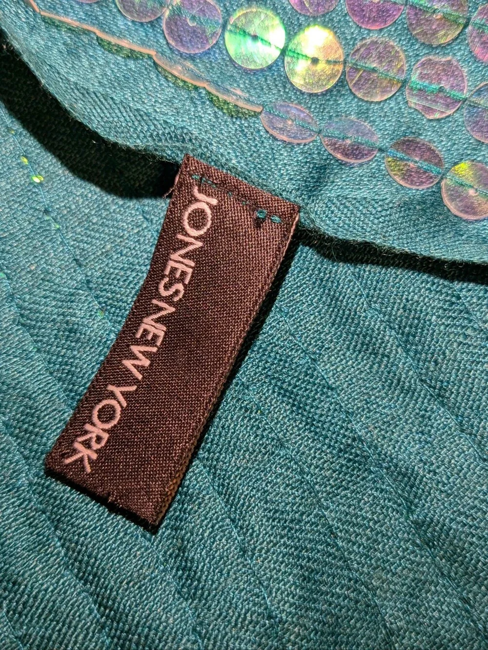 Jones New York Teal Sequined Fringe Scarf - Elegant Home Accents Accessory